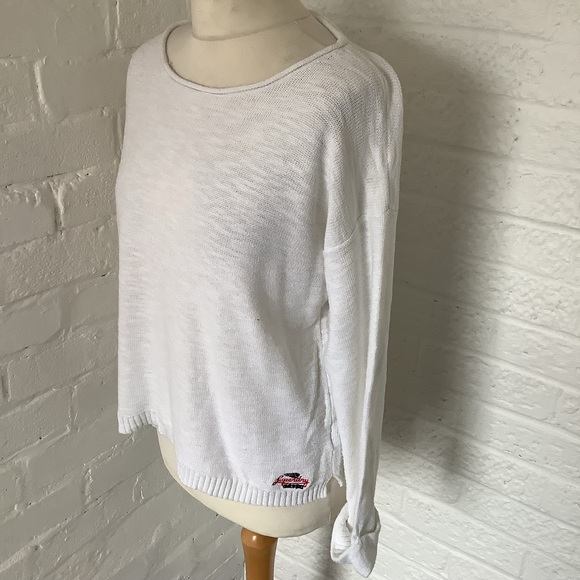 Superdry Icarus Knit Jumper - Size M - White - Cotton - P2P 22โ - Picture 3 of 8